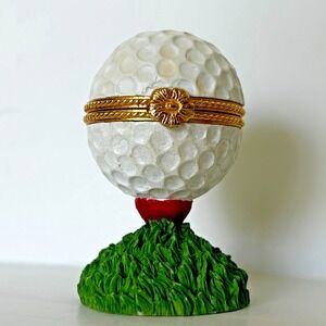 Vintage Miniature Golf Ball Tee Papel Gift Trinket Box Golfer Sports Collectible